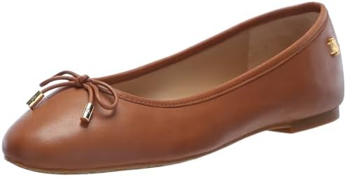LAUREN RALPH LAUREN Jayna レザー フラット 23.5 Amazon.com | Lauren Ralph Lauren Women's Jayna Flat, Deep Saddle